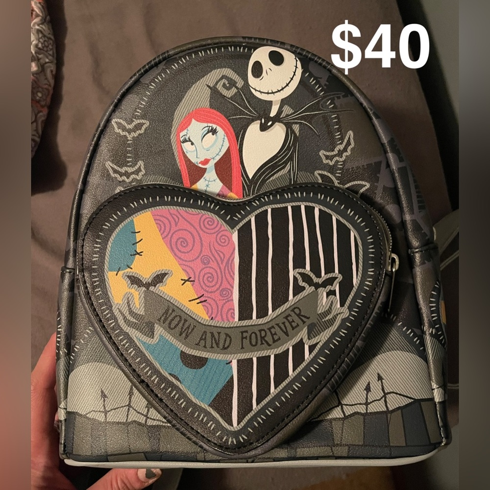 Loungefly Nightmare Before Christmas Backpack - Black and Gray